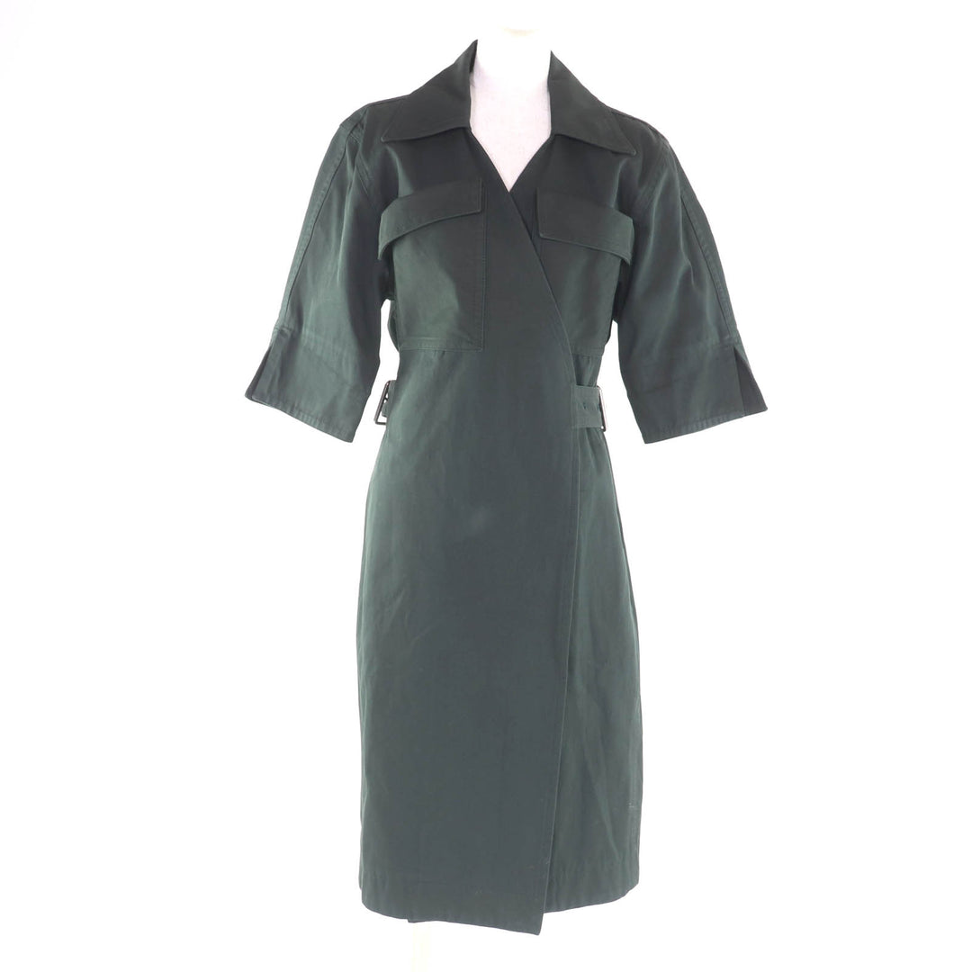 Great BOTTEGAVENETA one piece Dark green cotton Women 38 738251