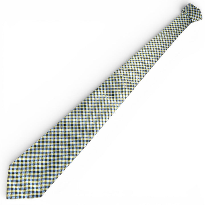Pristine HERMES tie Check Pattern multicolor silk mens 758974T