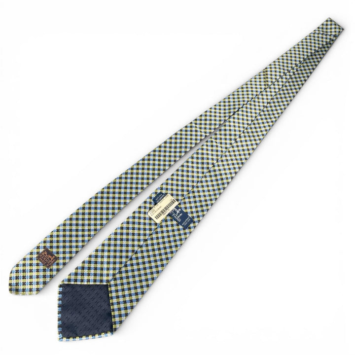 Pristine HERMES tie Check Pattern multicolor silk mens 758974T