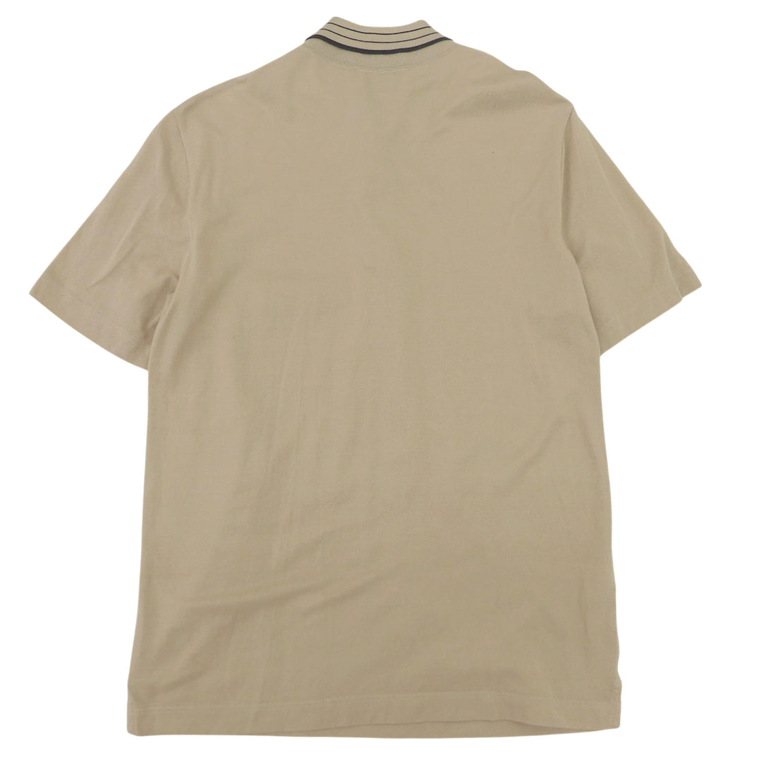 Excellent HERMES Short sleeve polo shirt beige cotton mens XS