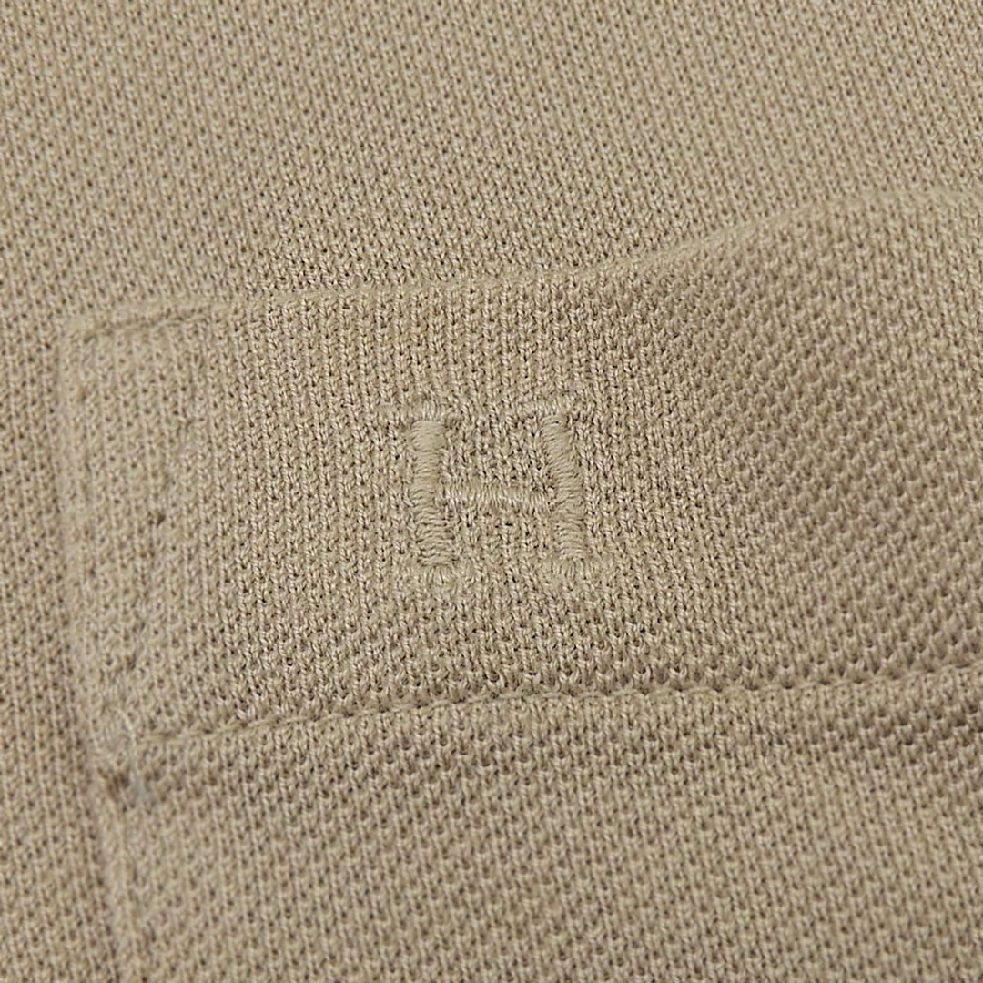 Excellent HERMES Short sleeve polo shirt beige cotton mens XS