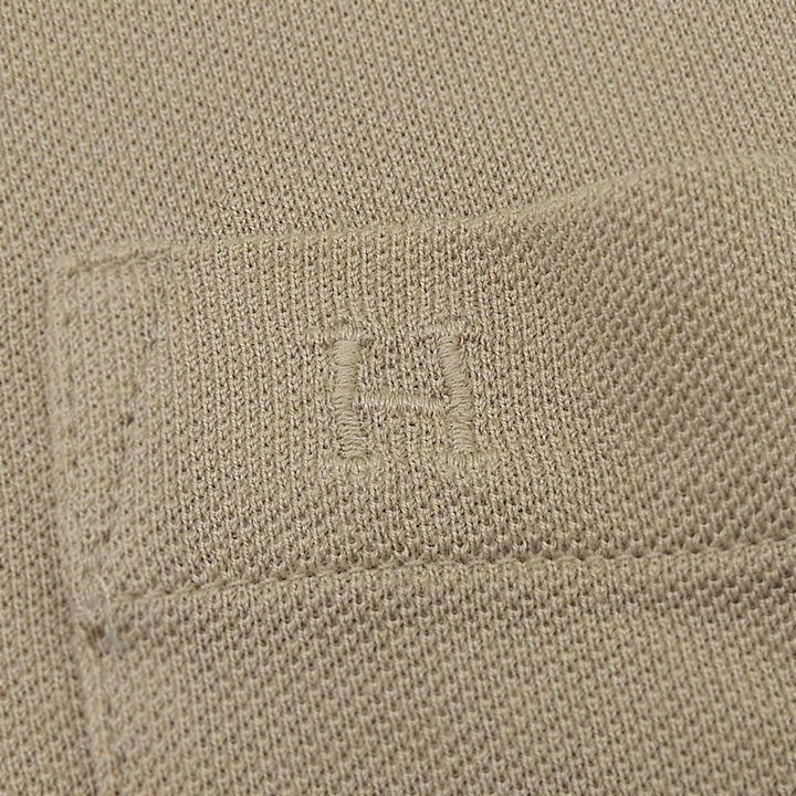 Excellent HERMES Short sleeve polo shirt beige cotton mens XS