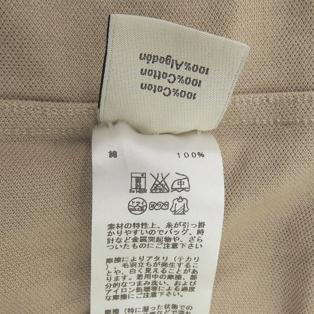 Excellent HERMES Short sleeve polo shirt beige cotton mens XS