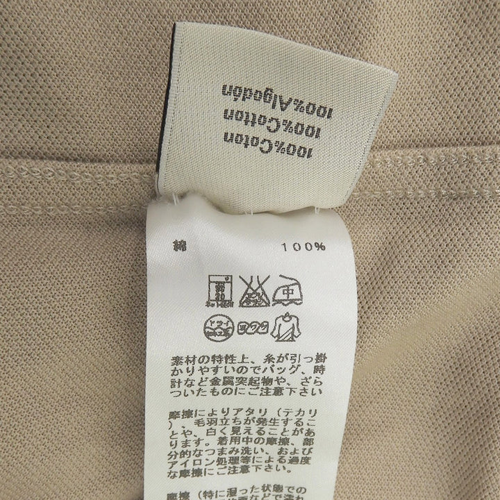 Excellent HERMES Short sleeve polo shirt beige cotton mens XS
