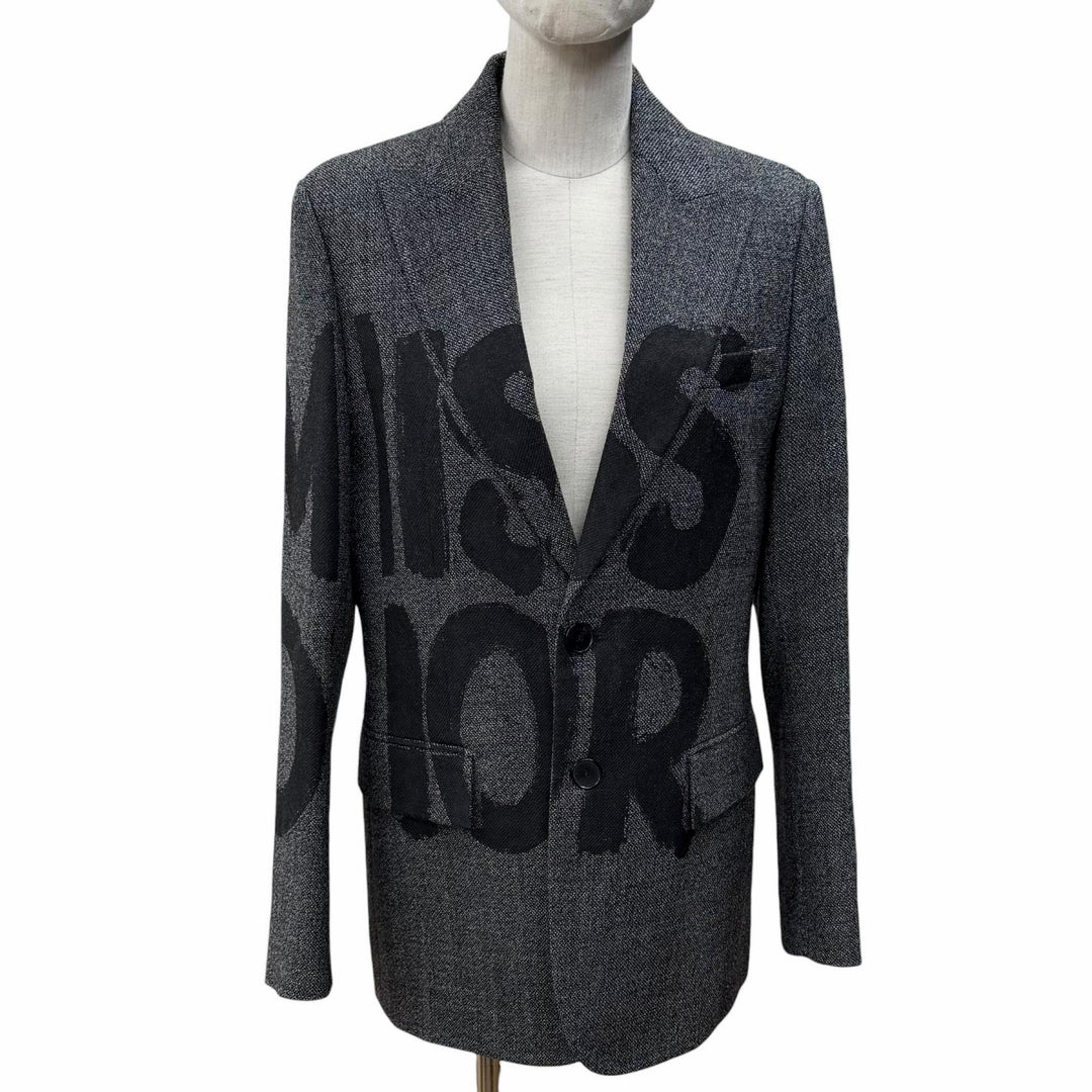 Discounted Excellent Christian Dior Jacket Miss Dior Graffiti wool Women 38 451V18P1186