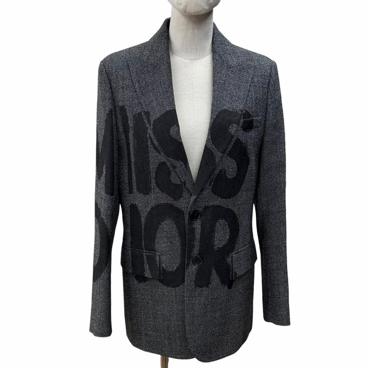 Discounted Excellent Christian Dior Jacket Miss Dior Graffiti wool Women 38 451V18P1186