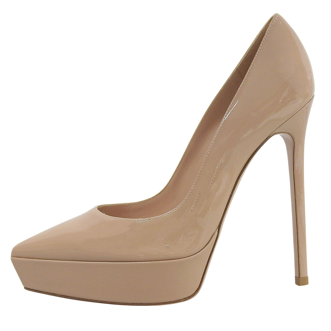 Pristine Gianvito Rossi pumps beige Patent leather Women 38.5