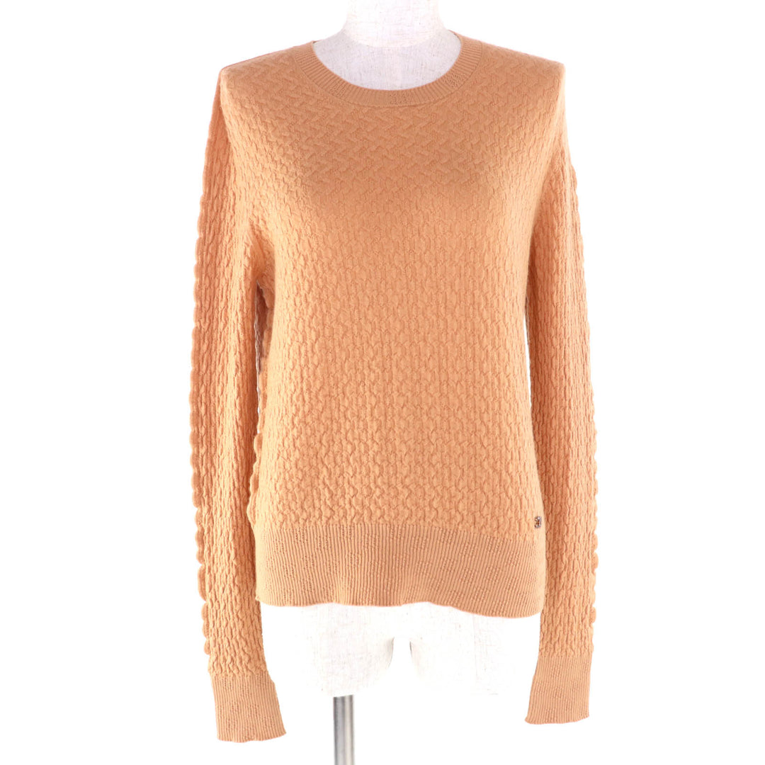 Excellent CHANEL knit Orange series cashmere Women 36 23A P75335