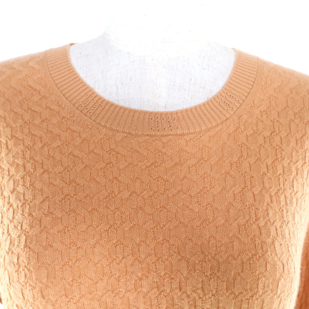 Excellent CHANEL knit Orange series cashmere Women 36 23A P75335