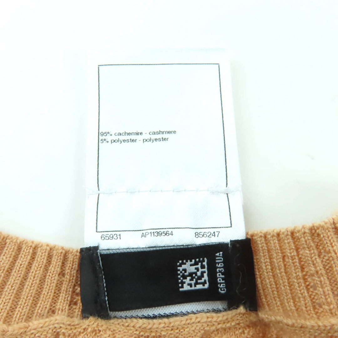 Excellent CHANEL knit Orange series cashmere Women 36 23A P75335
