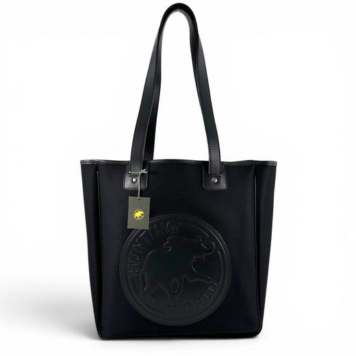 Excellent HUNTING WORLD Tote Bag Safari Today black leather Women 9351NN