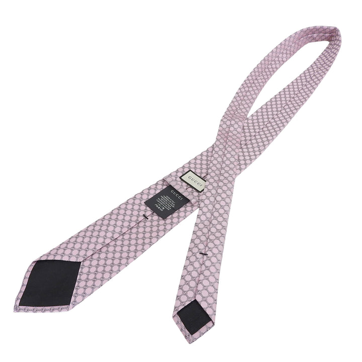 Pristine GUCCI tie GG Jacquard pink silk mens 386488