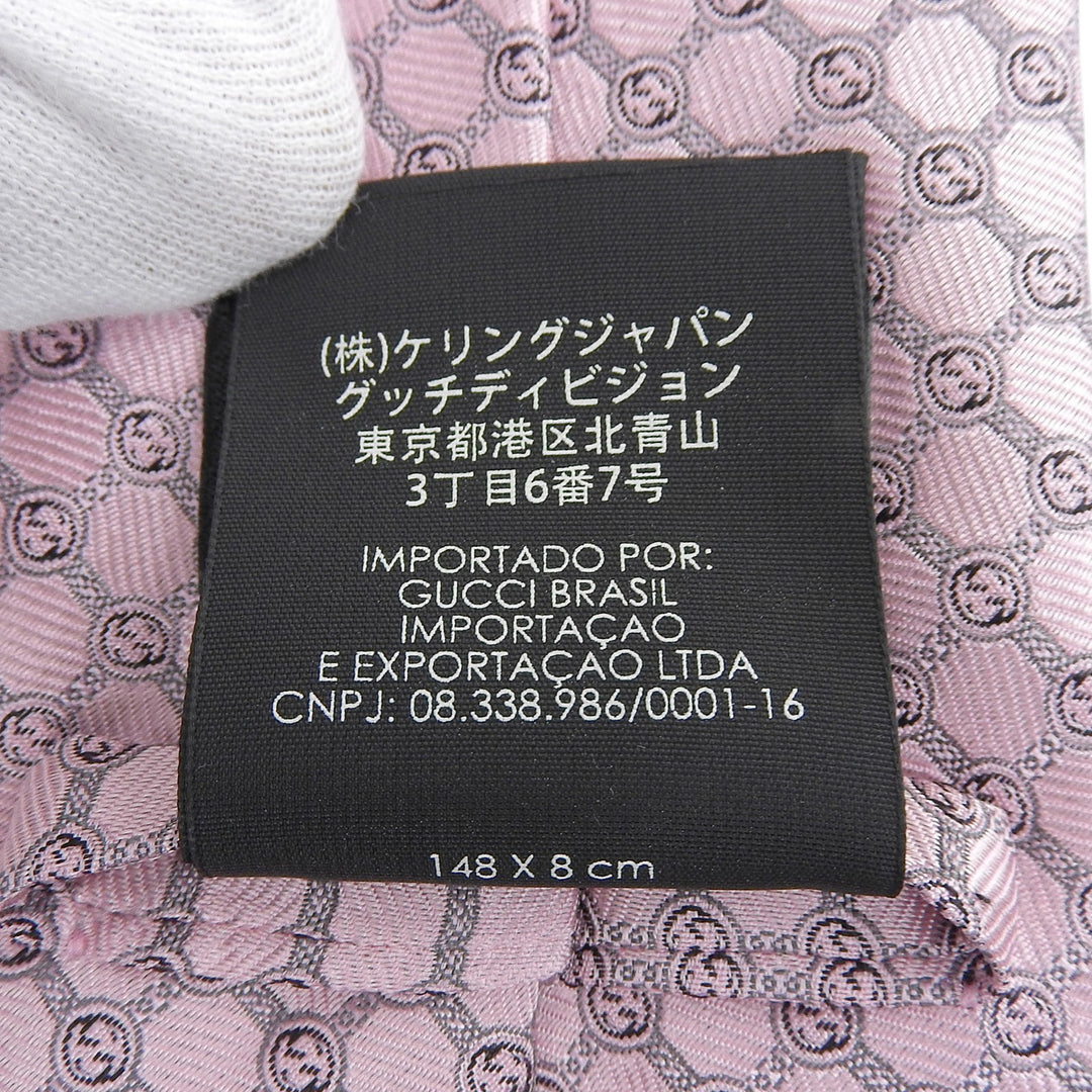Pristine GUCCI tie GG Jacquard pink silk mens 386488