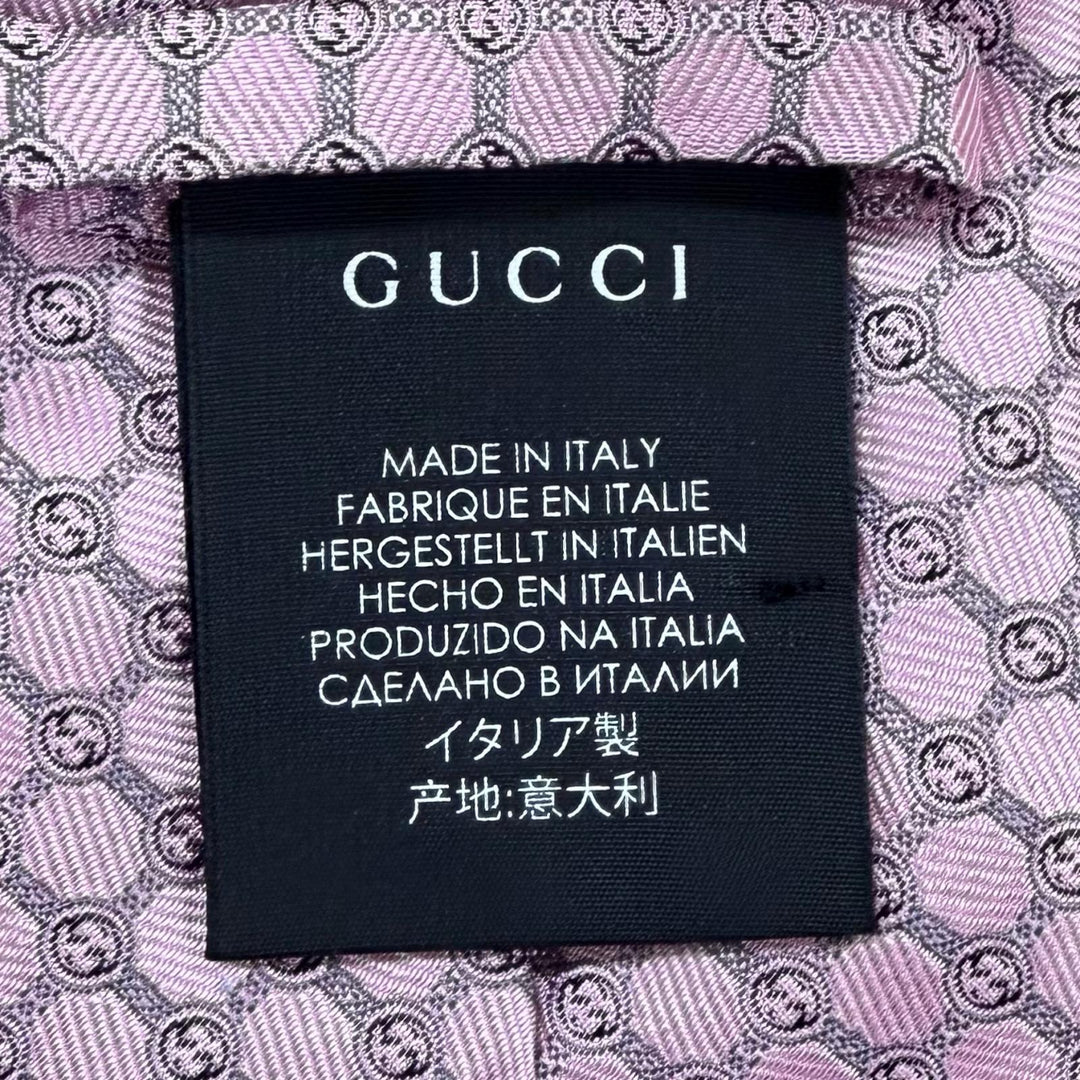 Pristine GUCCI tie GG Jacquard pink silk mens 386488