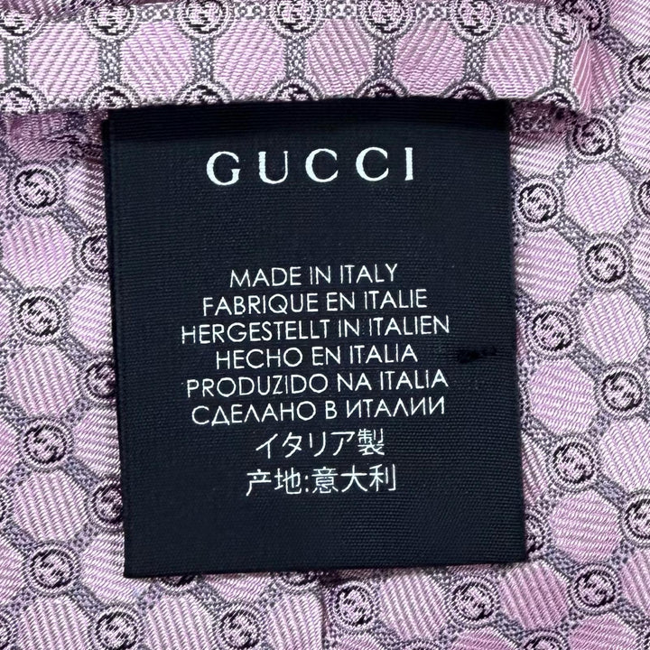 Pristine GUCCI tie GG Jacquard pink silk mens 386488