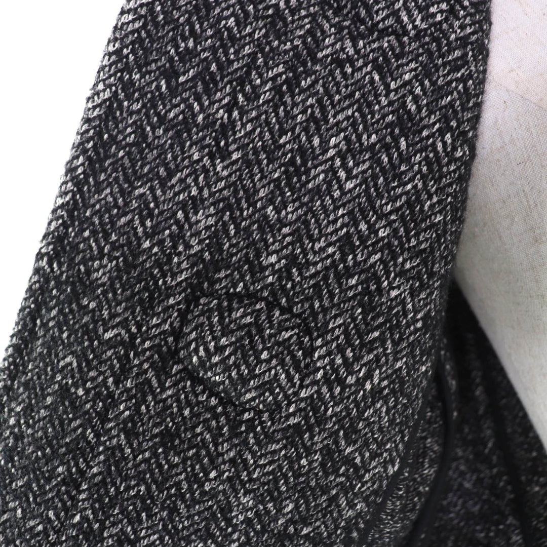 Excellent GUCCI Duffel coat Tweed hood with toggle buttons black wool 36 348694