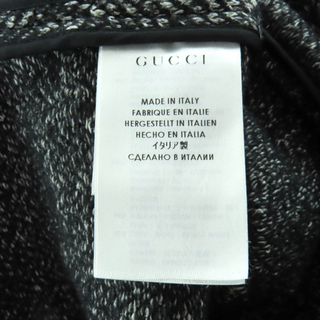Excellent GUCCI Duffel coat Tweed hood with toggle buttons black wool 36 348694