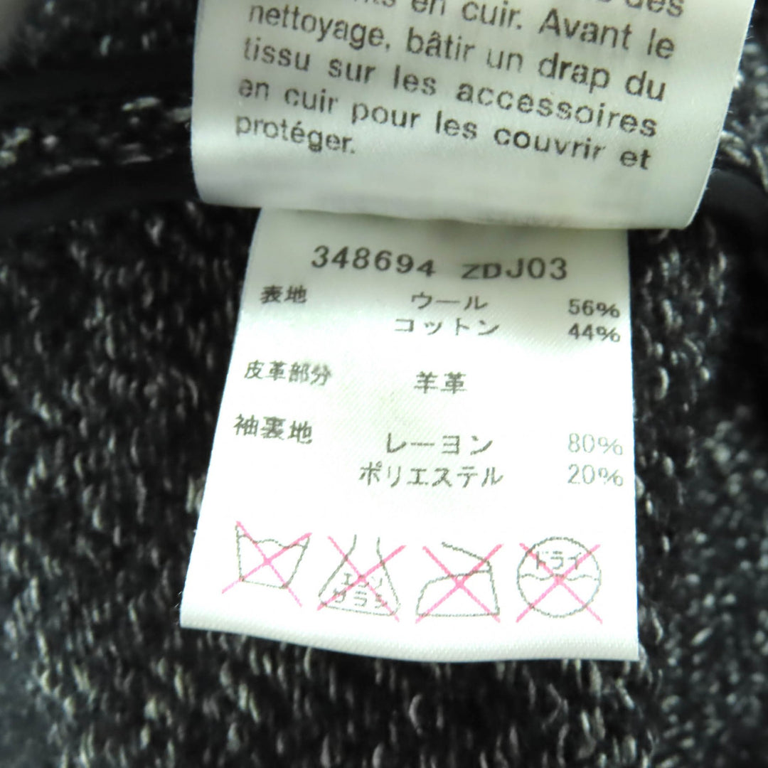 Excellent GUCCI Duffel coat Tweed hood with toggle buttons black wool 36 348694