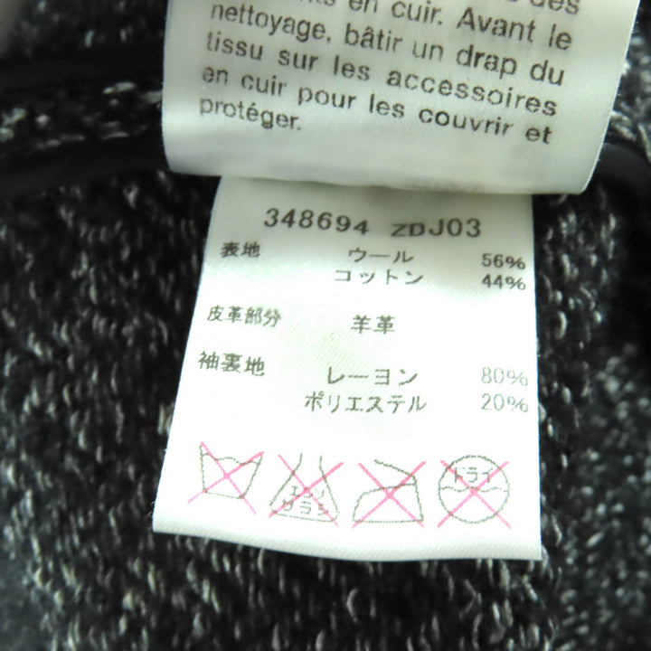 Excellent GUCCI Duffel coat Tweed hood with toggle buttons black wool 36 348694