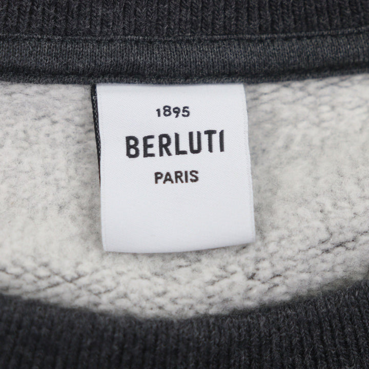 Great BERLUTI sweat Scritto Calligraphy Pullover Sweatshirt gray cotton mens L