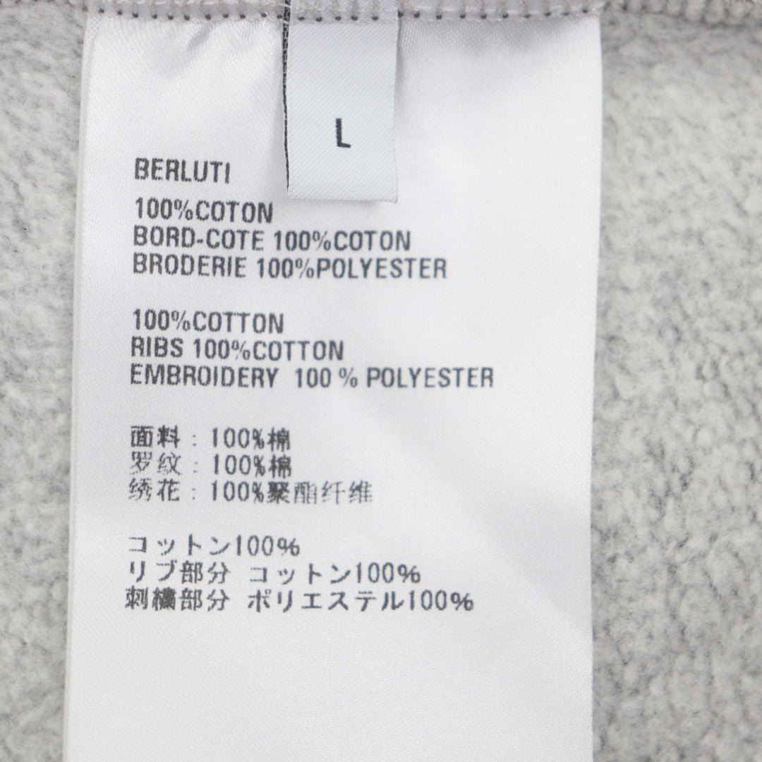 Great BERLUTI sweat Scritto Calligraphy Pullover Sweatshirt gray cotton mens L