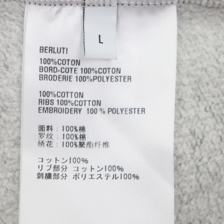 Great BERLUTI sweat Scritto Calligraphy Pullover Sweatshirt gray cotton mens L