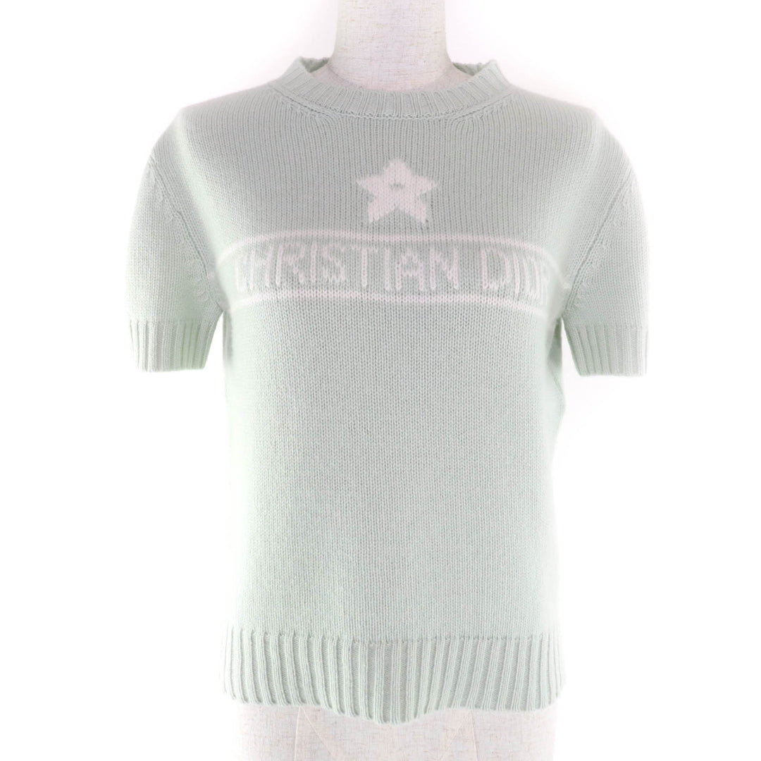 Excellent Christian Dior Short sleeve knit Mint green cashmere 40 344S98AM003