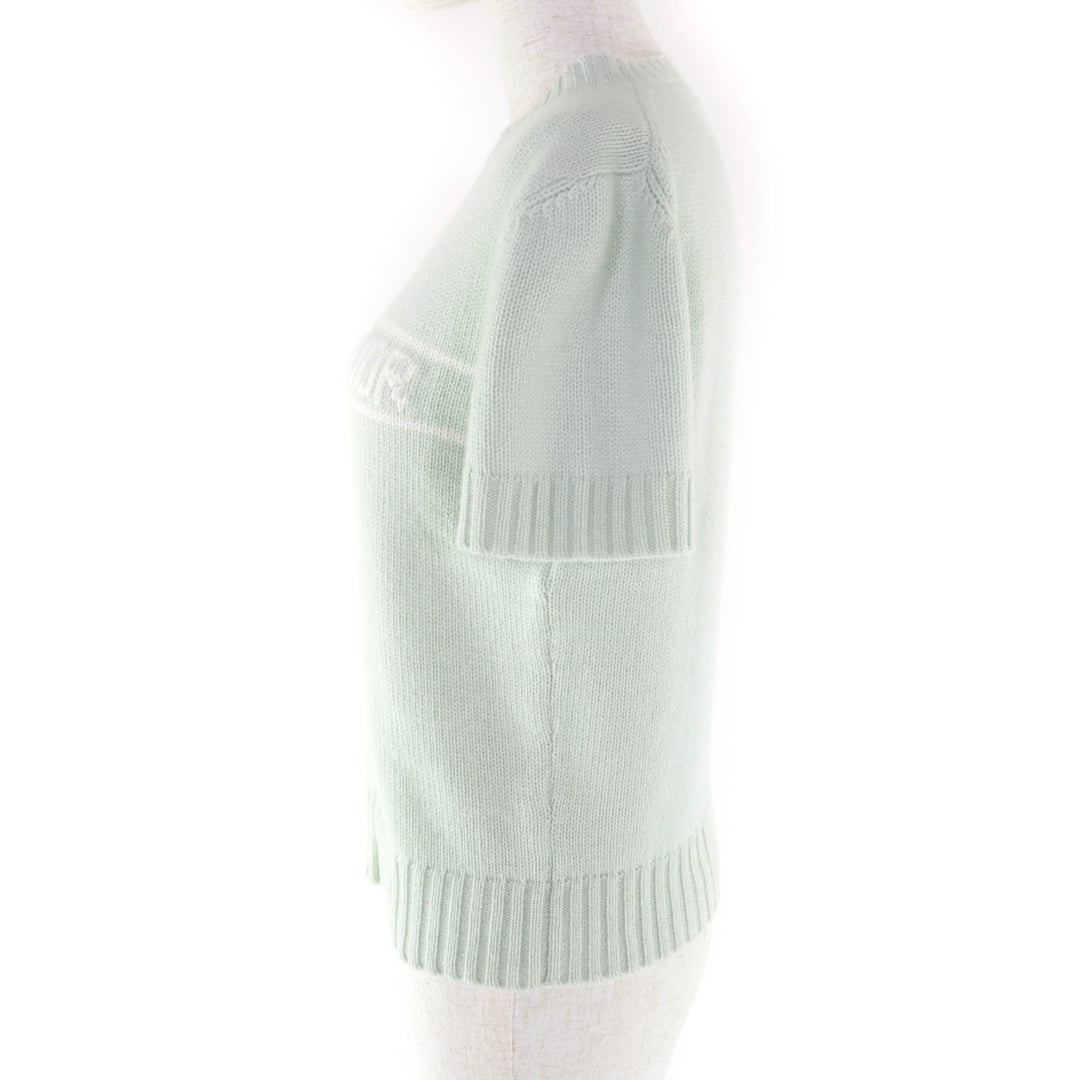 Excellent Christian Dior Short sleeve knit Mint green cashmere 40 344S98AM003