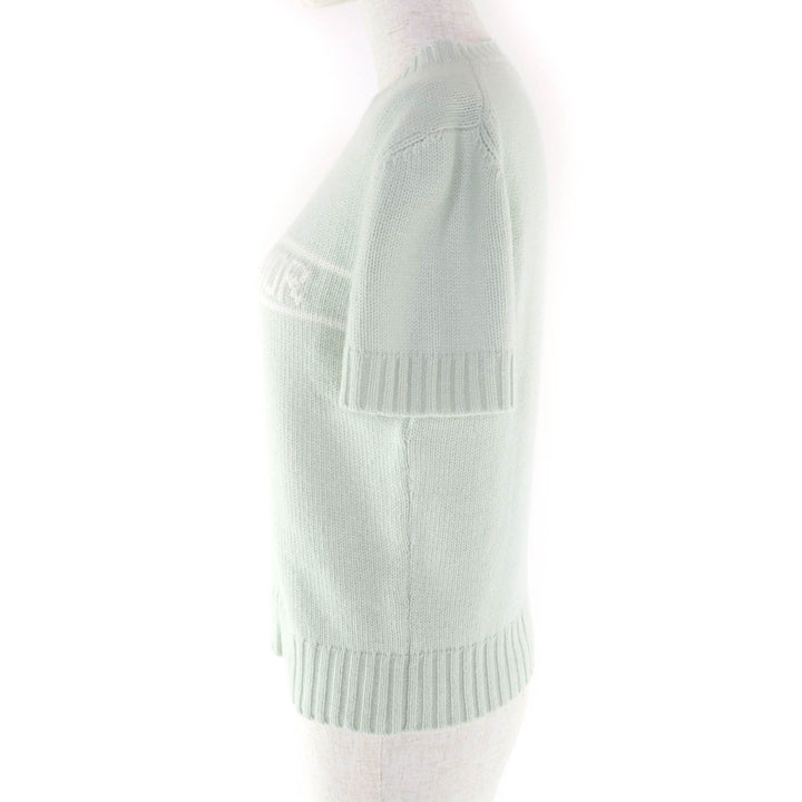 Excellent Christian Dior Short sleeve knit Mint green cashmere 40 344S98AM003