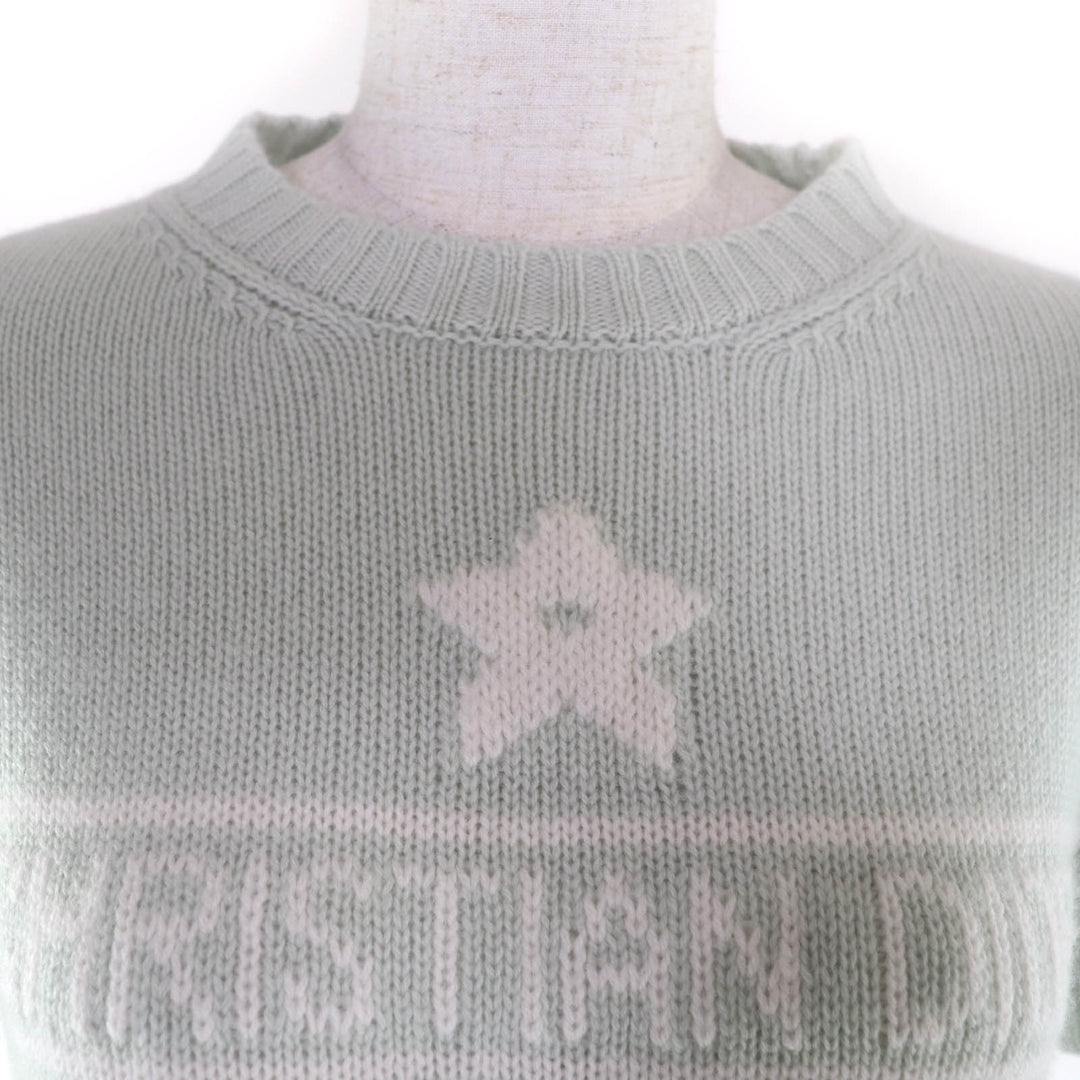 Excellent Christian Dior Short sleeve knit Mint green cashmere 40 344S98AM003