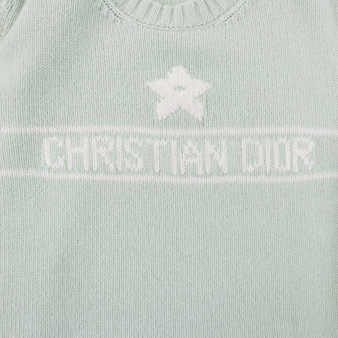 Excellent Christian Dior Short sleeve knit Mint green cashmere 40 344S98AM003