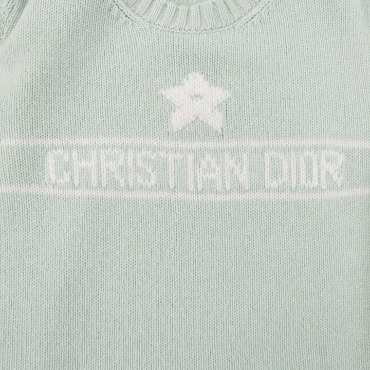 Excellent Christian Dior Short sleeve knit Mint green cashmere 40 344S98AM003