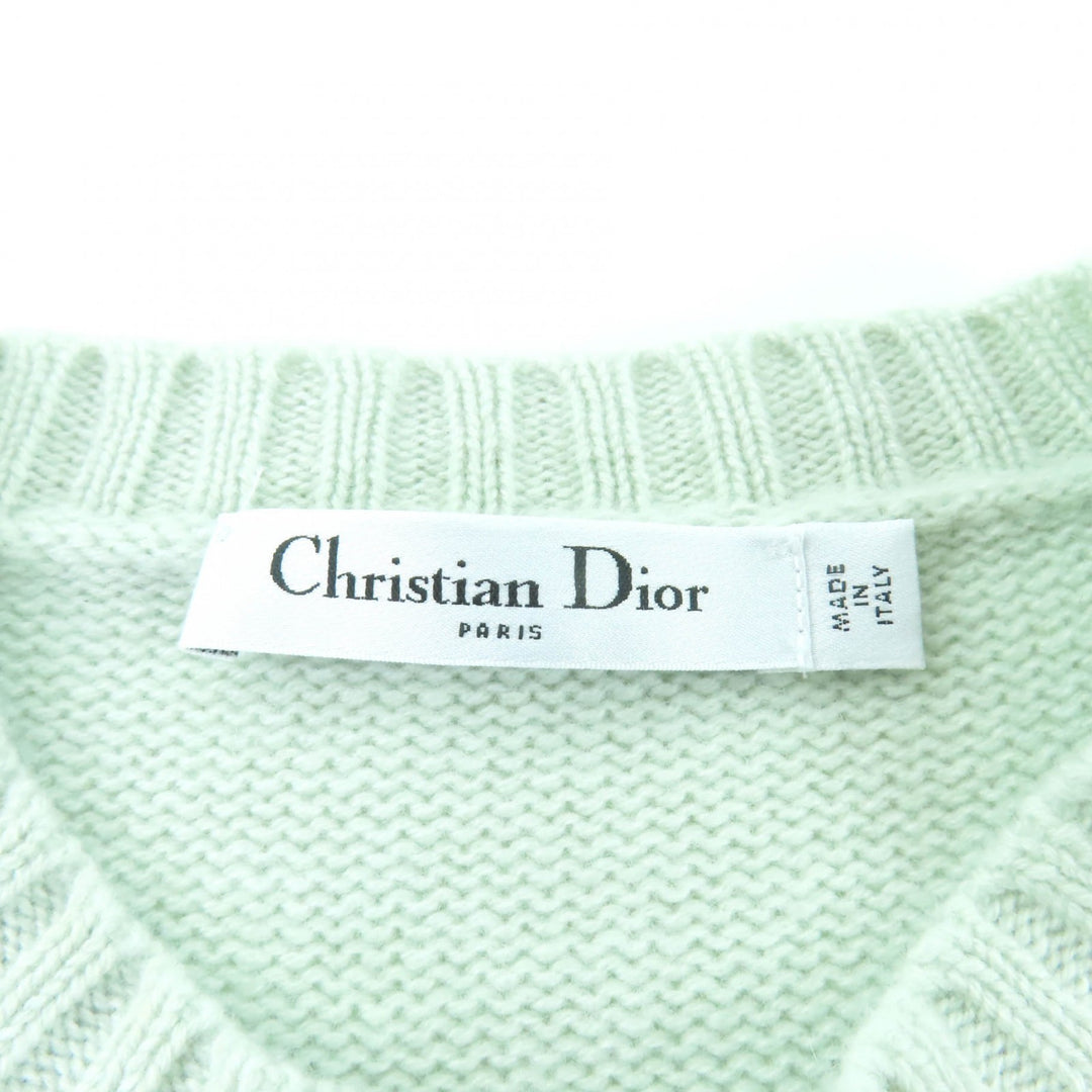 Excellent Christian Dior Short sleeve knit Mint green cashmere 40 344S98AM003