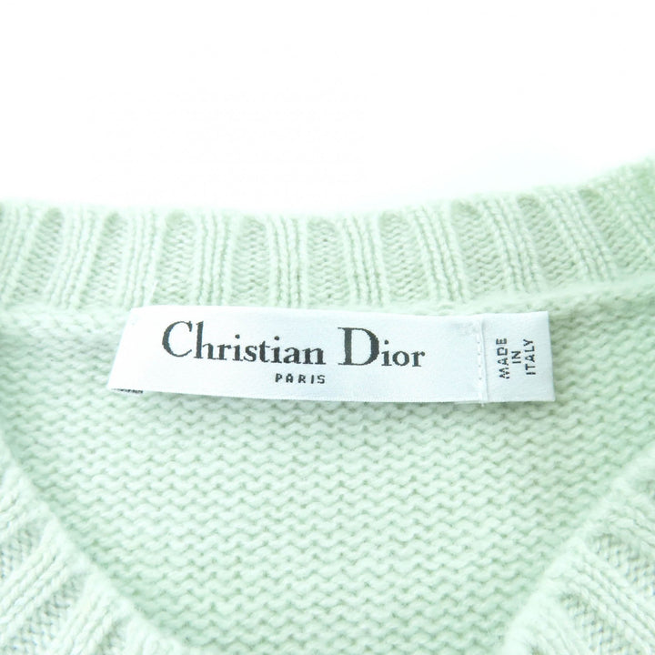 Excellent Christian Dior Short sleeve knit Mint green cashmere 40 344S98AM003