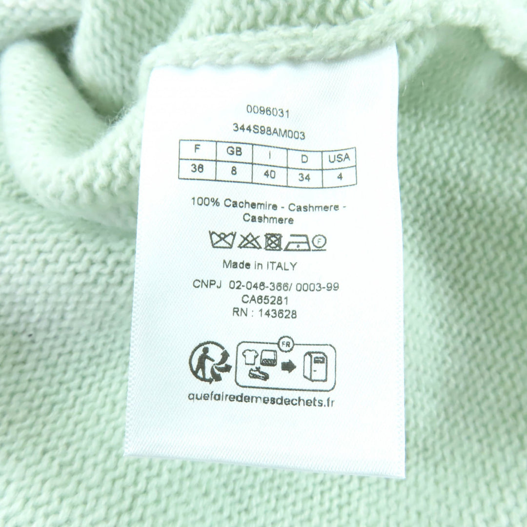 Excellent Christian Dior Short sleeve knit Mint green cashmere 40 344S98AM003