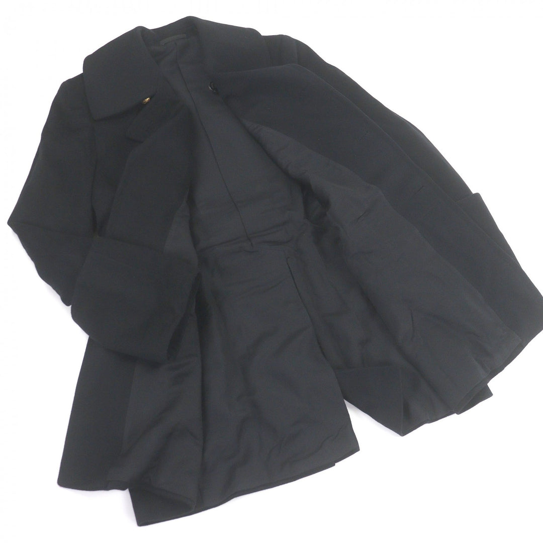 Great GUCCI coat Crest logo gold button Napoleon black wool mens 50