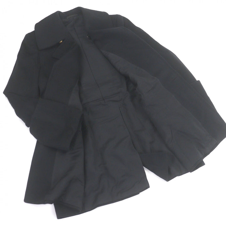 Great GUCCI coat Crest logo gold button Napoleon black wool mens 50
