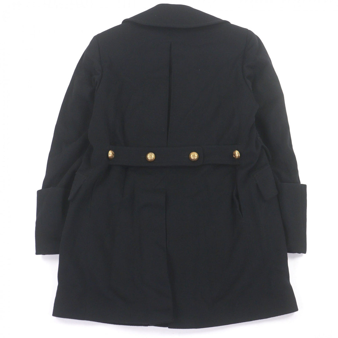 Great GUCCI coat Crest logo gold button Napoleon black wool mens 50