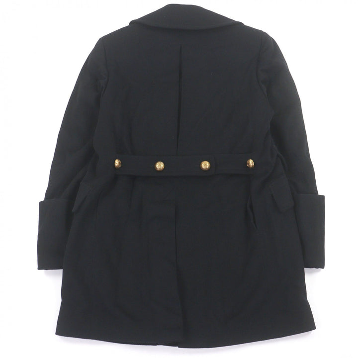 Great GUCCI coat Crest logo gold button Napoleon black wool mens 50