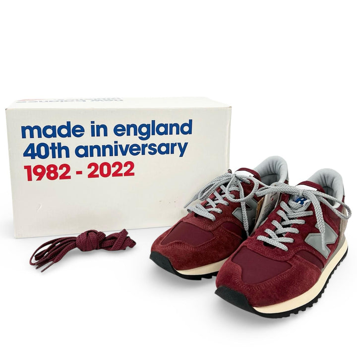 Pristine NEW BALANCE sneakers Burgundy Suede leather mens 25 M730UKF