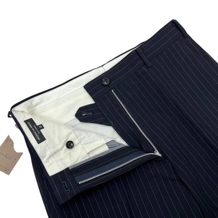 Pristine COMME des GARCONS HOMME PLUS slacks Stripe Center Press black PC-P004