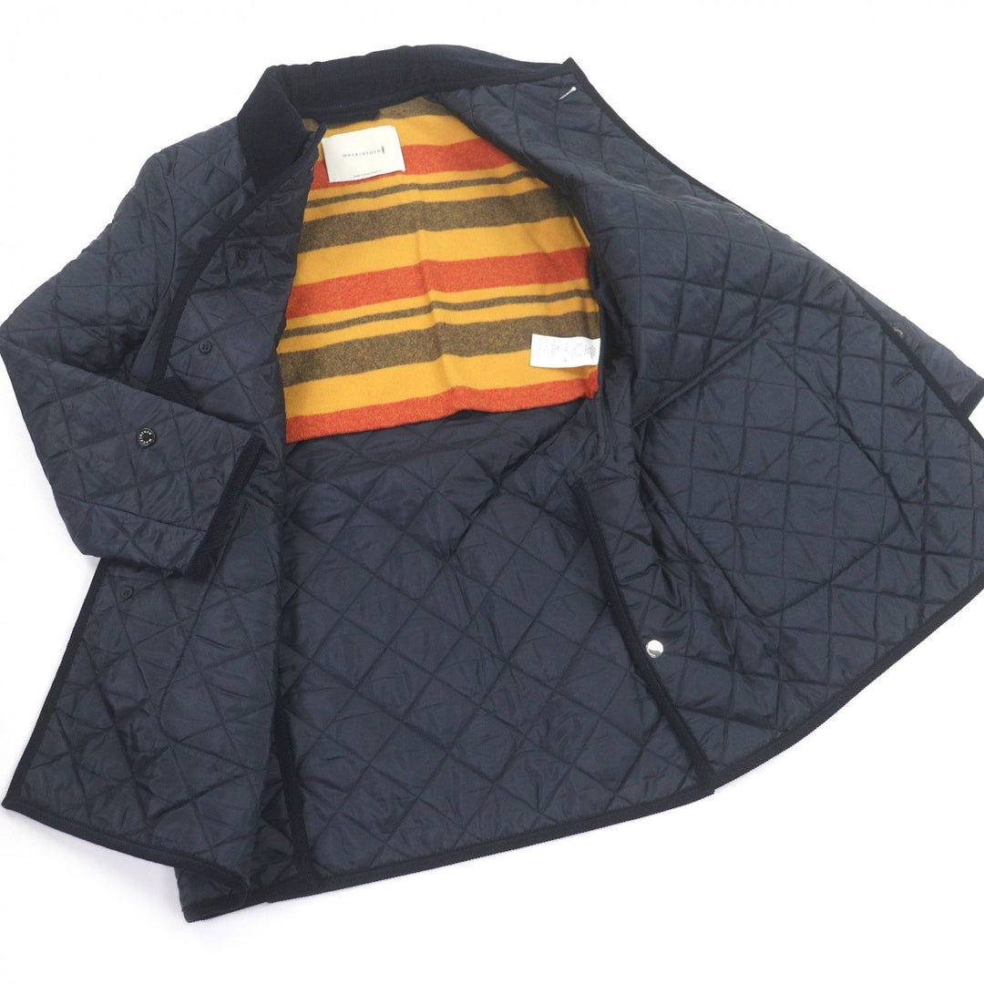 Excellent Mackintosh coat BEATTOCK Quilted corduroy collar Navy 36