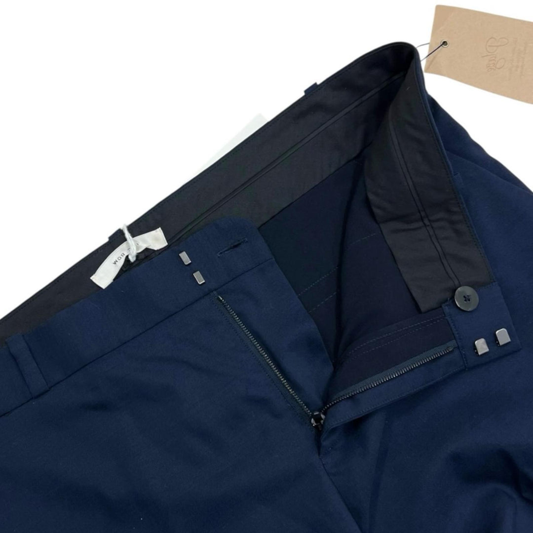 Pristine THE ROW Pants Center Press Franklin Navy wool mens 6
