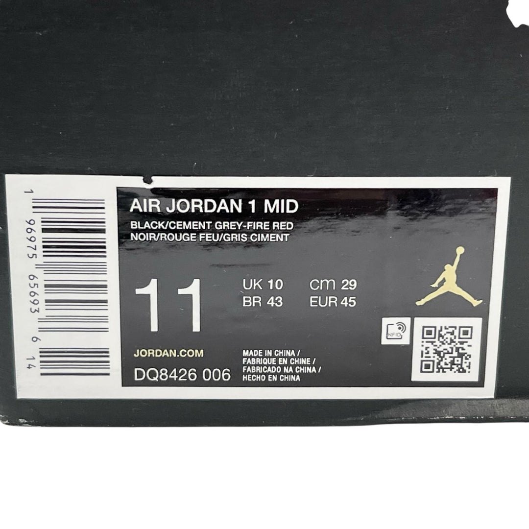 Pristine NIKE High cut sneakers AIR JORDAN 1 MID black mens 29 DQ8426-006