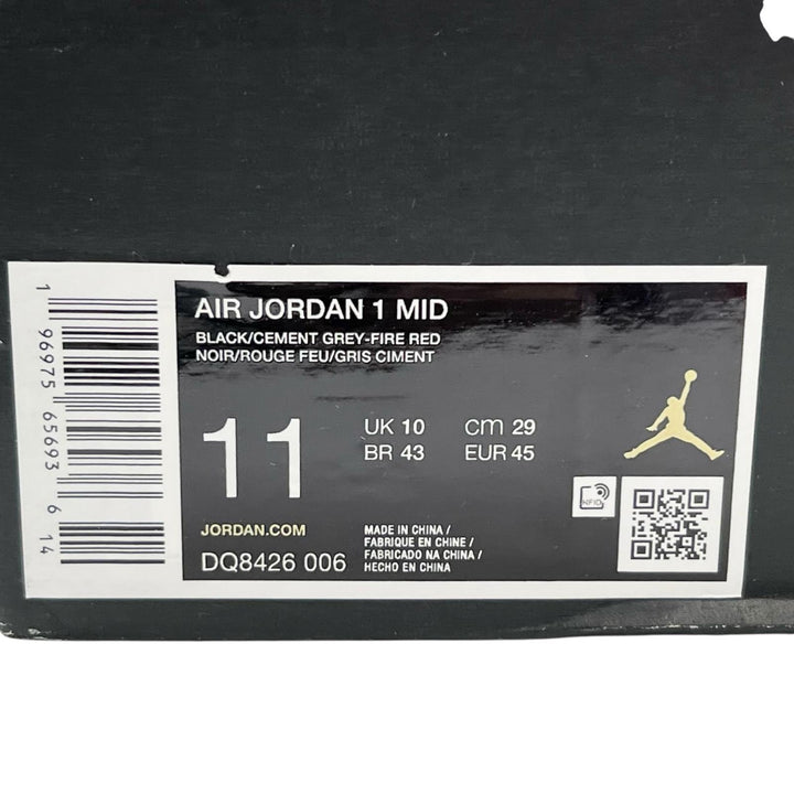 Pristine NIKE High cut sneakers AIR JORDAN 1 MID black mens 29 DQ8426-006