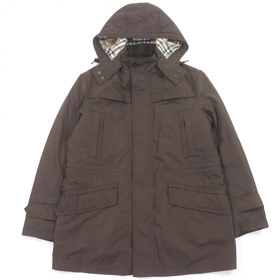 Great BURBERRY LONDON coat Nylon hooded jacket with Nova check