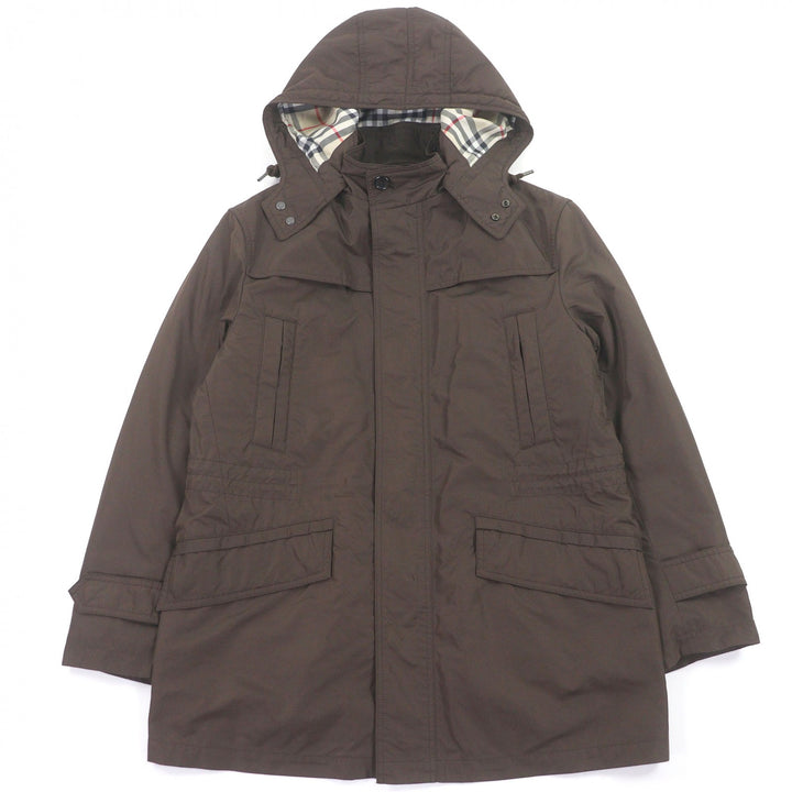 Great BURBERRY LONDON coat Nylon hooded jacket with Nova check