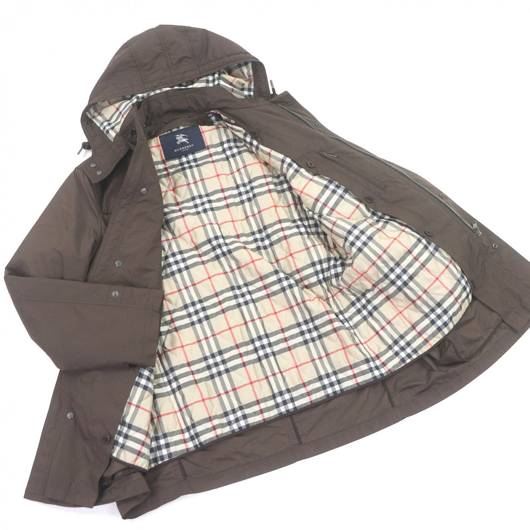 Great BURBERRY LONDON coat Nylon hooded jacket with Nova check