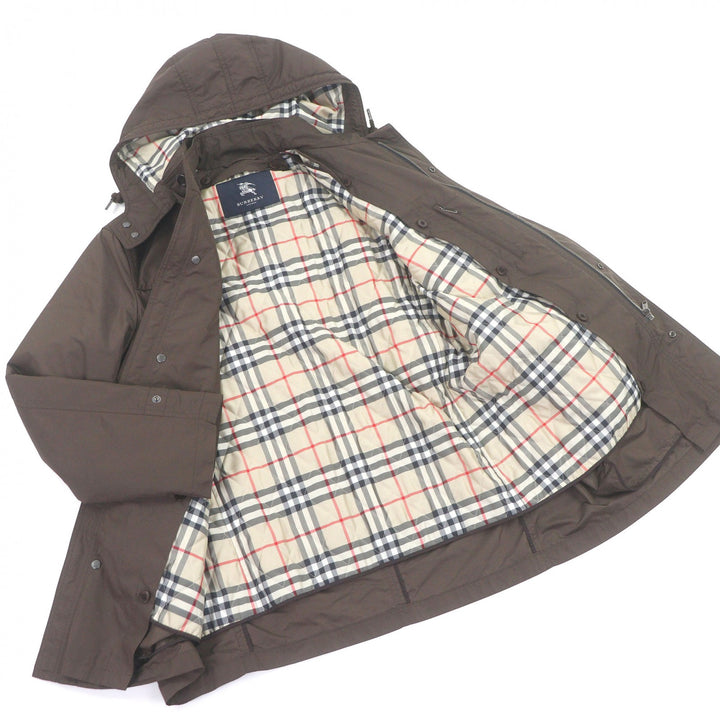 Great BURBERRY LONDON coat Nylon hooded jacket with Nova check