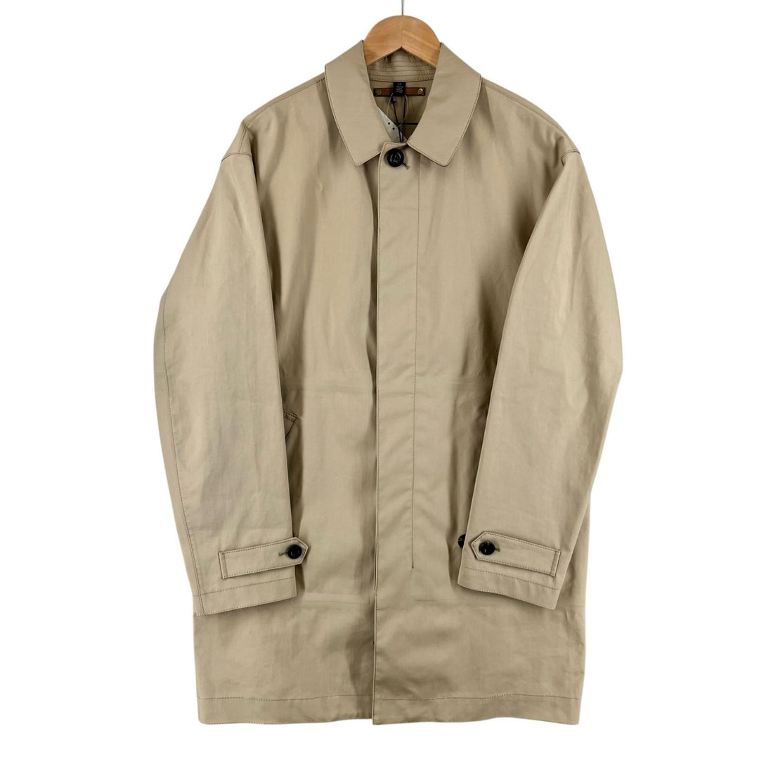 Pristine COACH coat Logo button, collar switch, lining logo beige cotton mens S